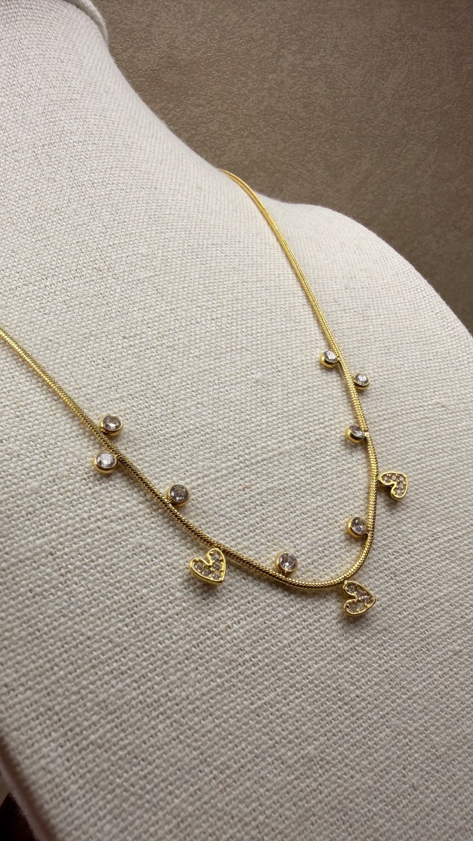 Sparkler Heart Gold Necklace π