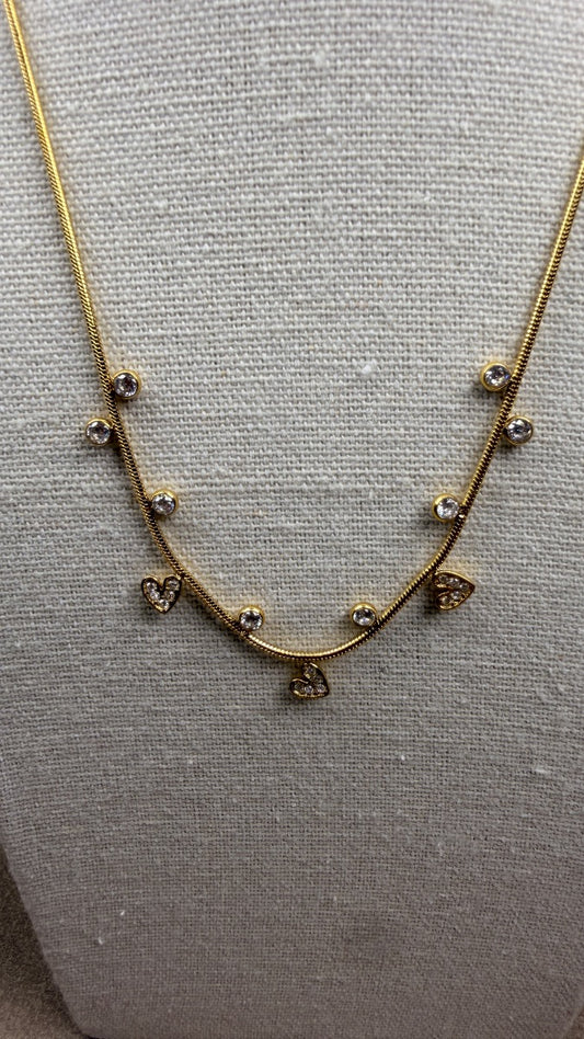 Sparkler Heart Gold Necklace 💛