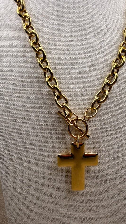 Statement cross necklace