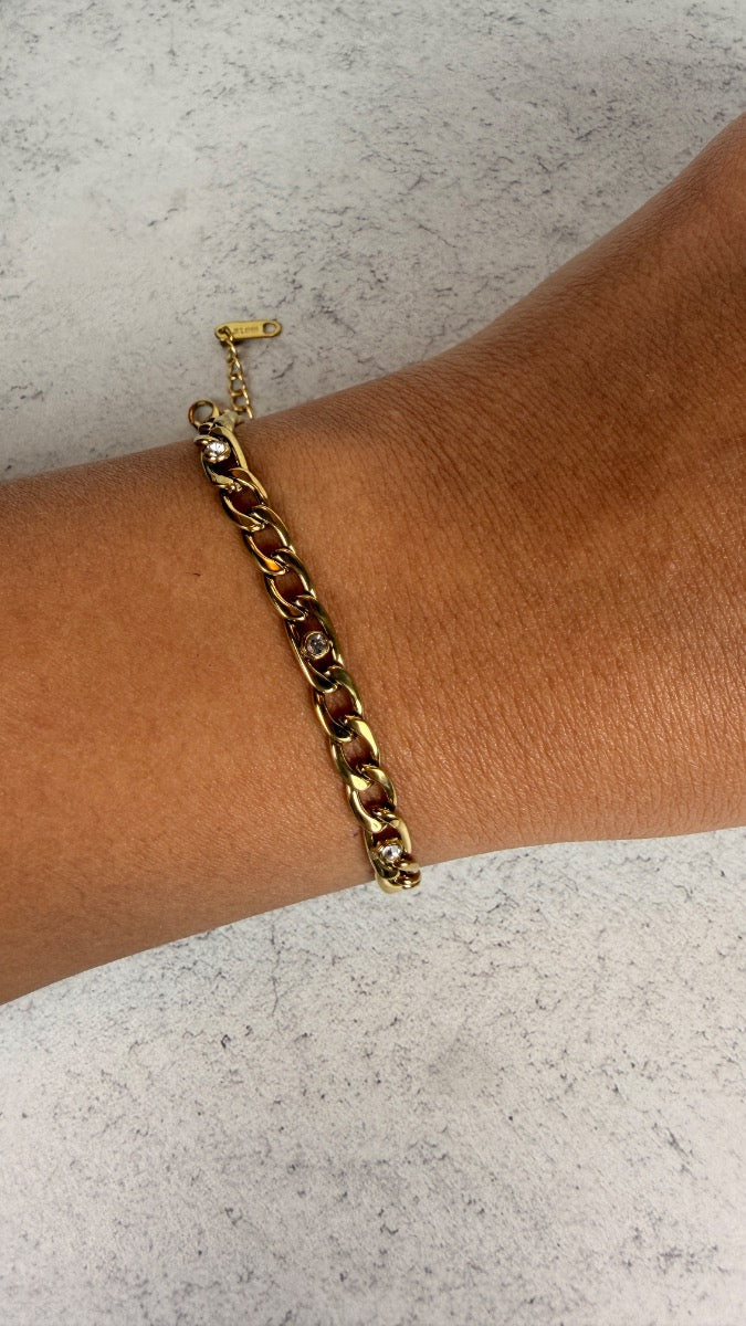 Pulsera cadena con brillos