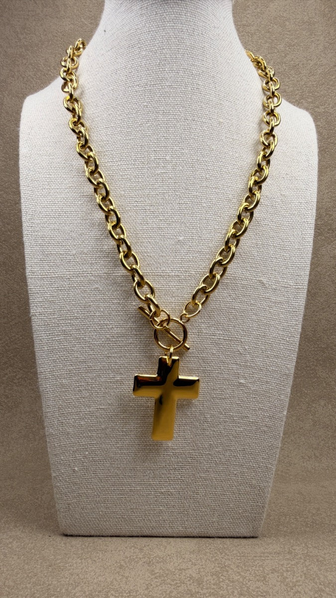 Statement cross necklace