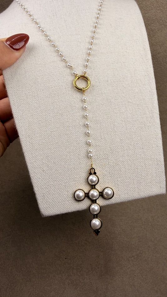 Pearl cross necklace