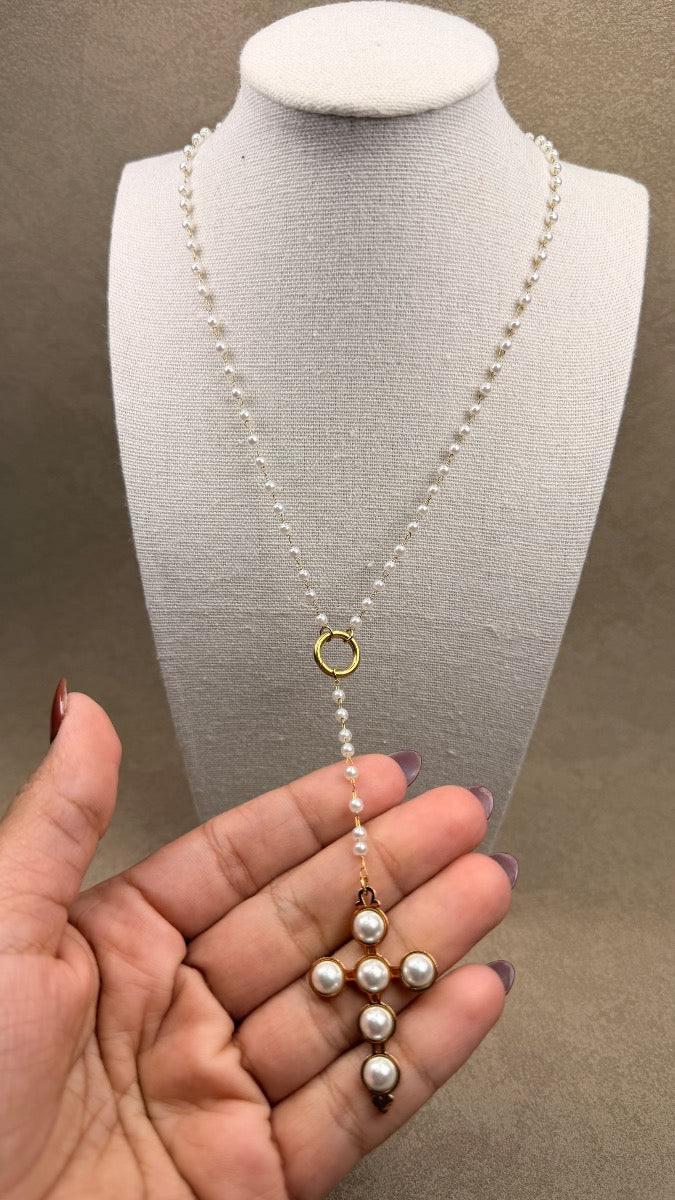 Pearl cross necklace