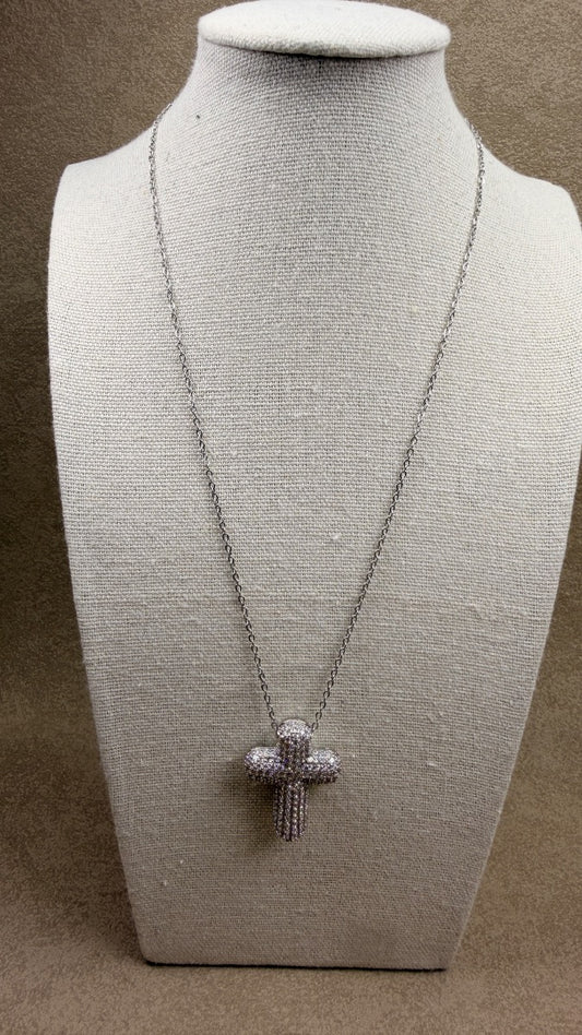 Shine cross necklace silver