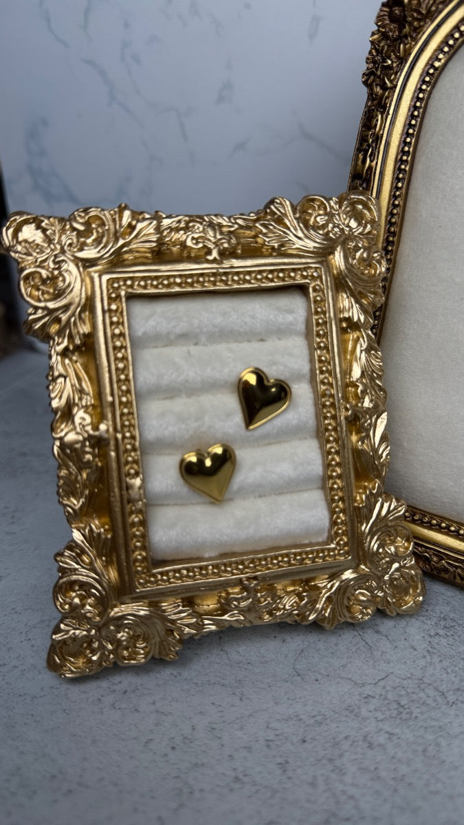 Set corazón dorado