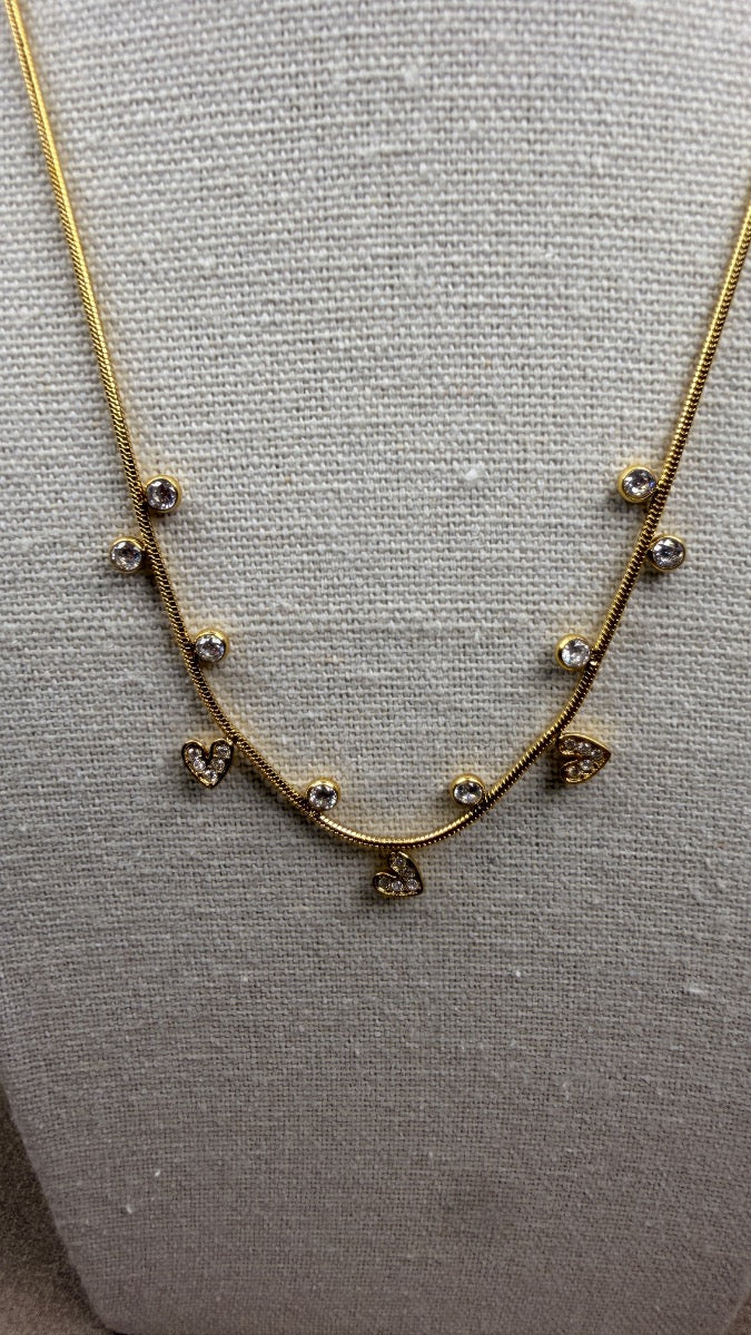 Sparkler Heart Gold Necklace 💛