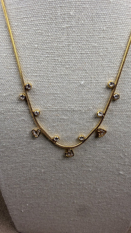 Sparkler Heart Gold Necklace 💛