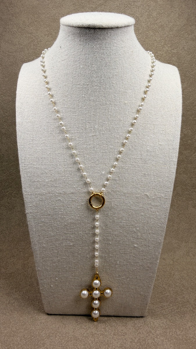 Pearl cross necklace