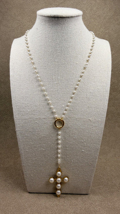 Pearl cross necklace