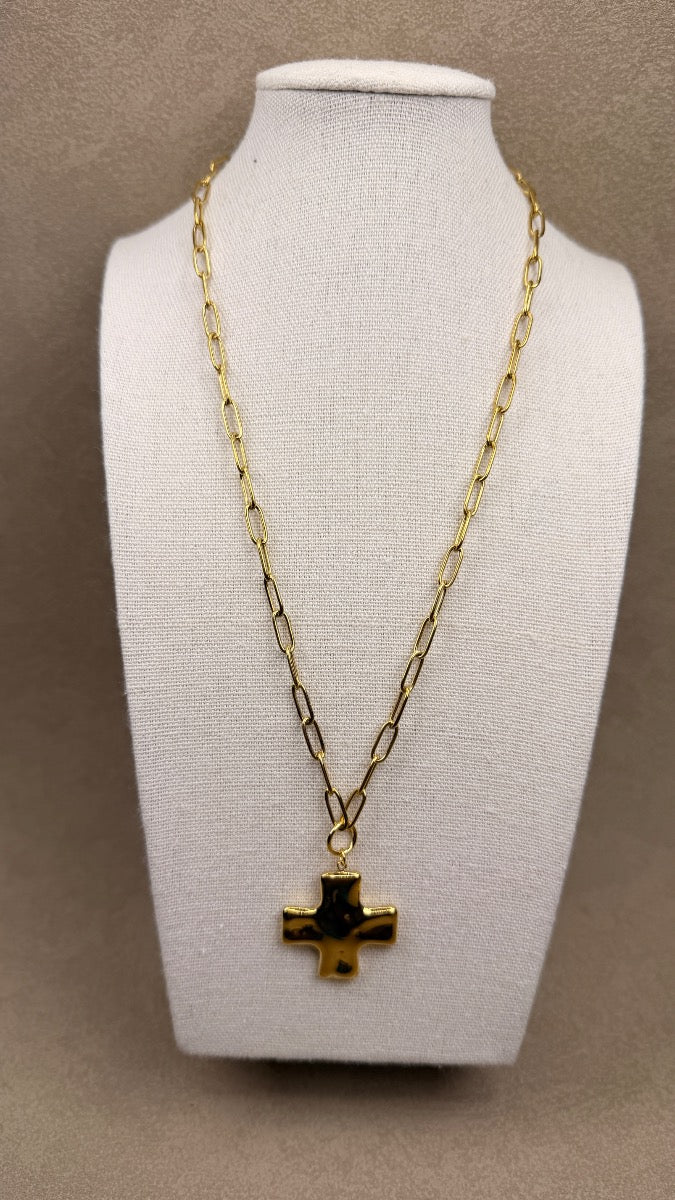 Collar cruz dorada