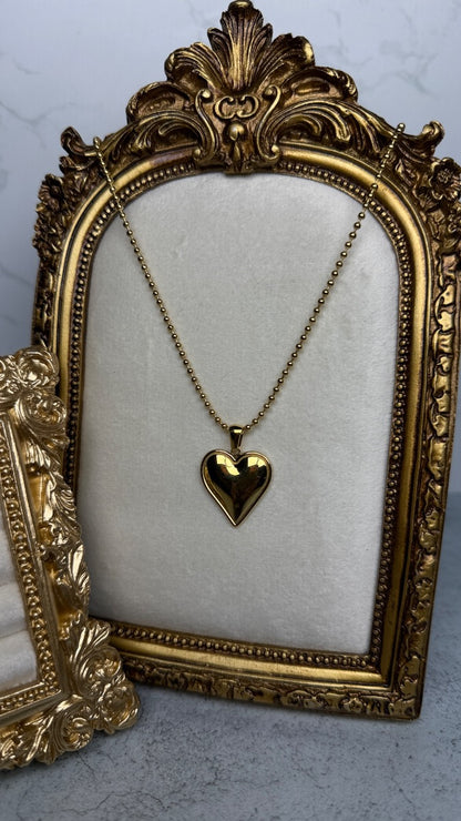 Set corazón dorado