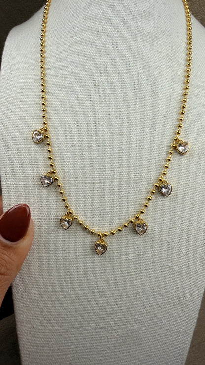 Collar Beaded Hearts Luxe 💛✨
