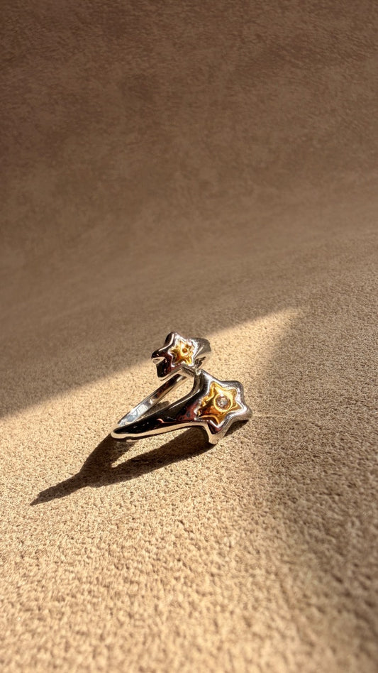 Silver star ring