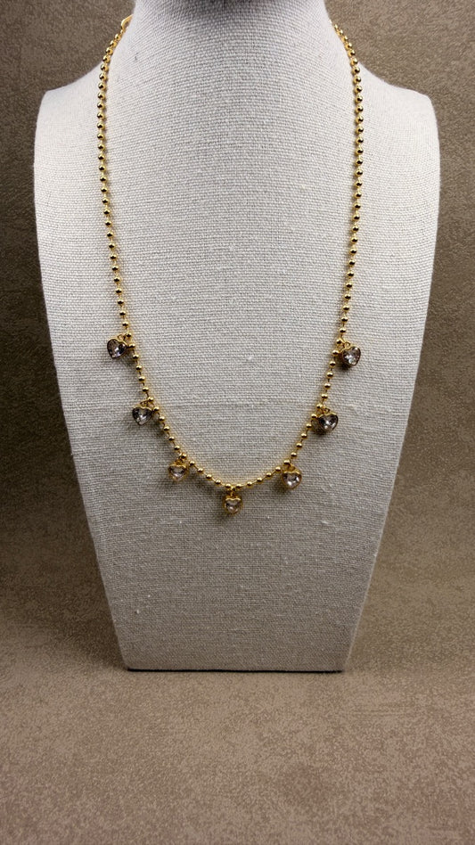 Luxe Beaded Hearts Necklace 💛✨