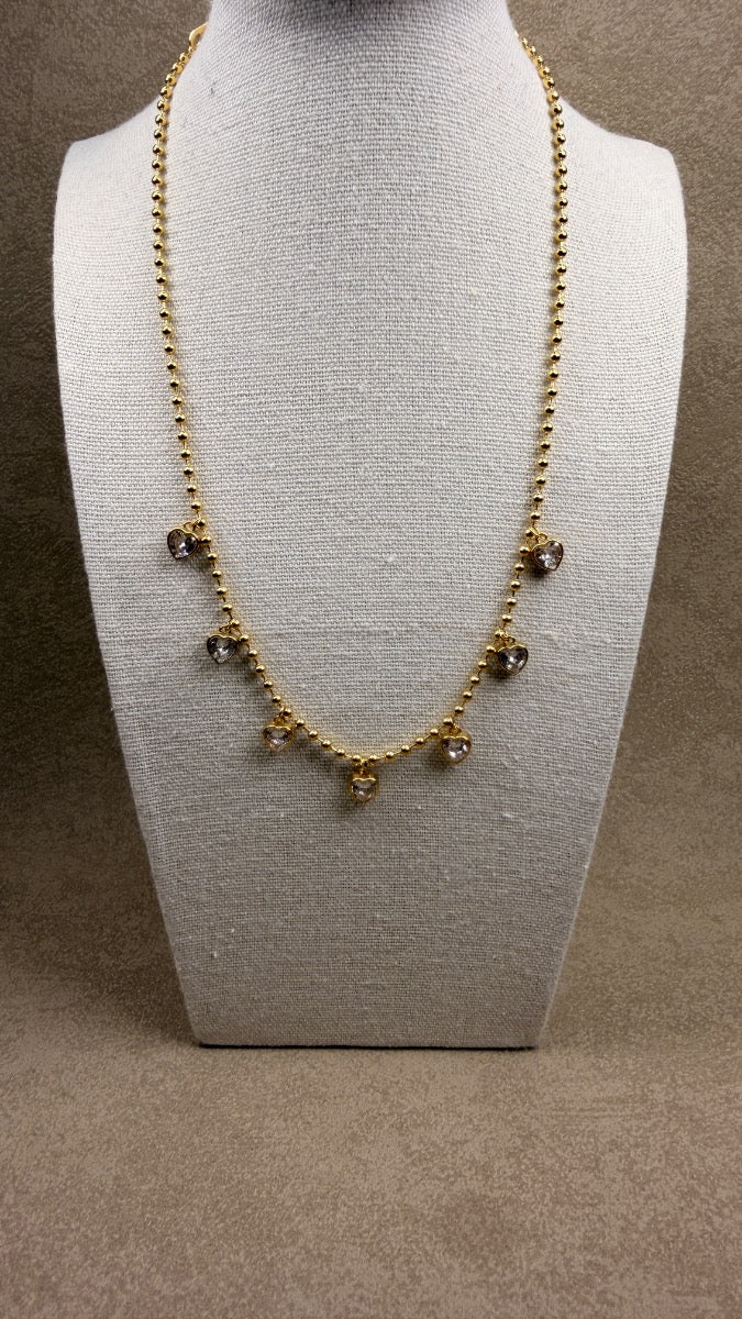 Collar Beaded Hearts Luxe 💛✨