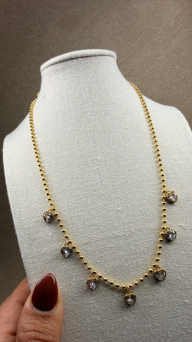 Collar Beaded Hearts Luxe 💛✨