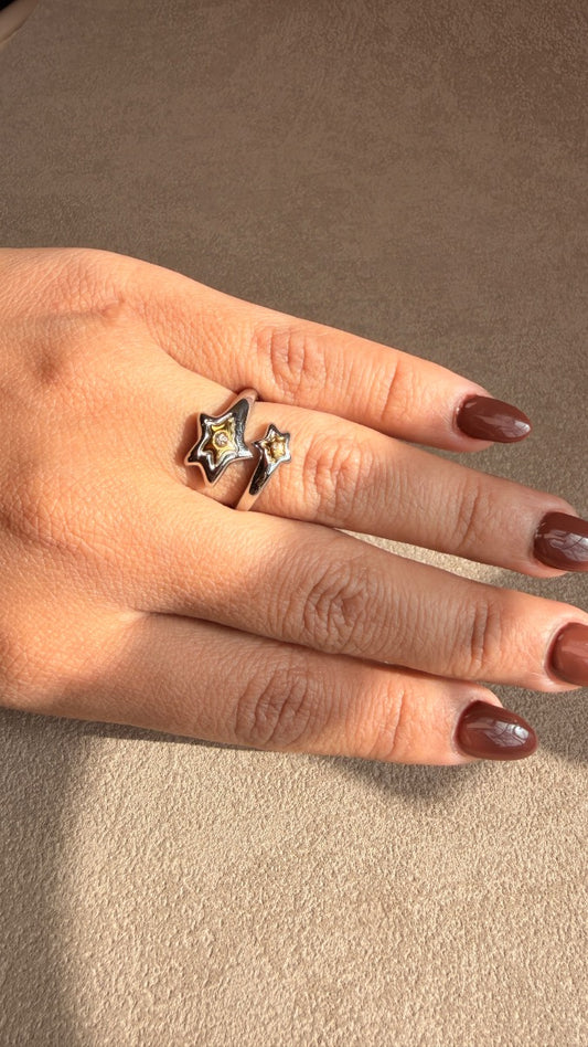 Silver star ring