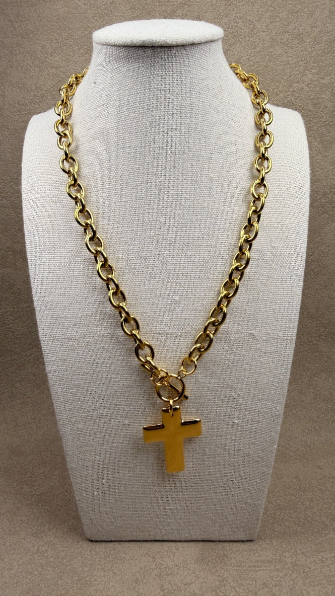 Statement cross necklace