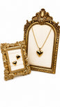 Set corazón dorado