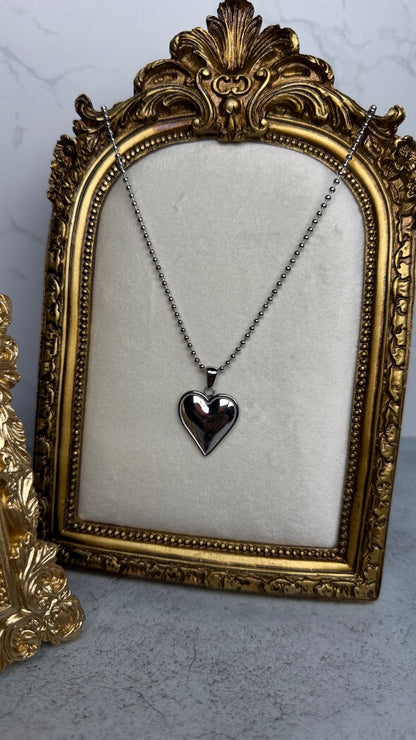 Set corazón plata